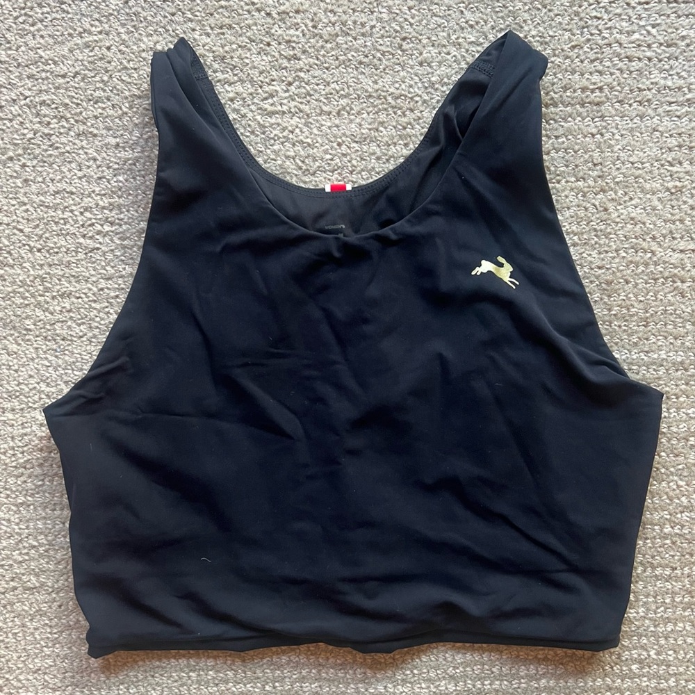 Tracksmith Turnover Crop Tank Medium Black